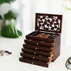 Necklace Jewelry Organizer Box Wood Jewelry Case with Ring Earring Drawer Bracelet Display Plastic Storage Separators 1