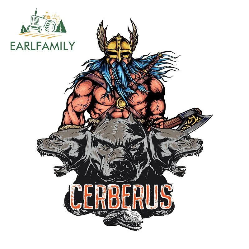 EARLFAMILY 13 см x 10 8 мультяшная Автомобильная наклейка Cerberus Виниловая God of Hell на заднее