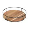 Wooden Serving Tray Vanity Tray Rustic Style 360-degree Rotating Wooden Tray for Dining Table Pantry Organization for Home 3