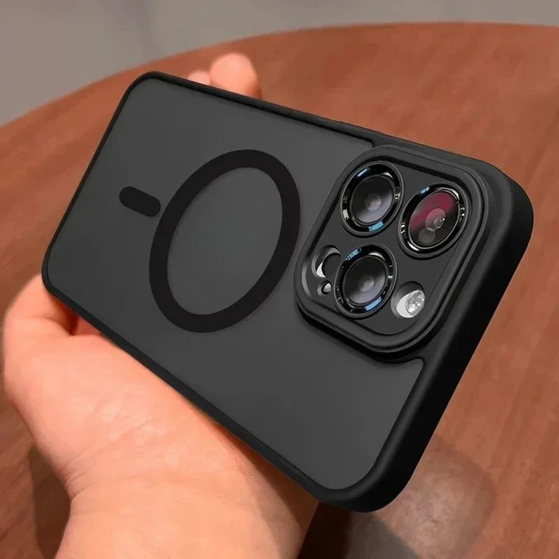 Original Fall Für iPhone 17 Air 16 15 14 13 12 11 Pro Max Plus Für Magsafe Magnetische Drahtlose Lade objektiv Schutz Matte Abdeckung