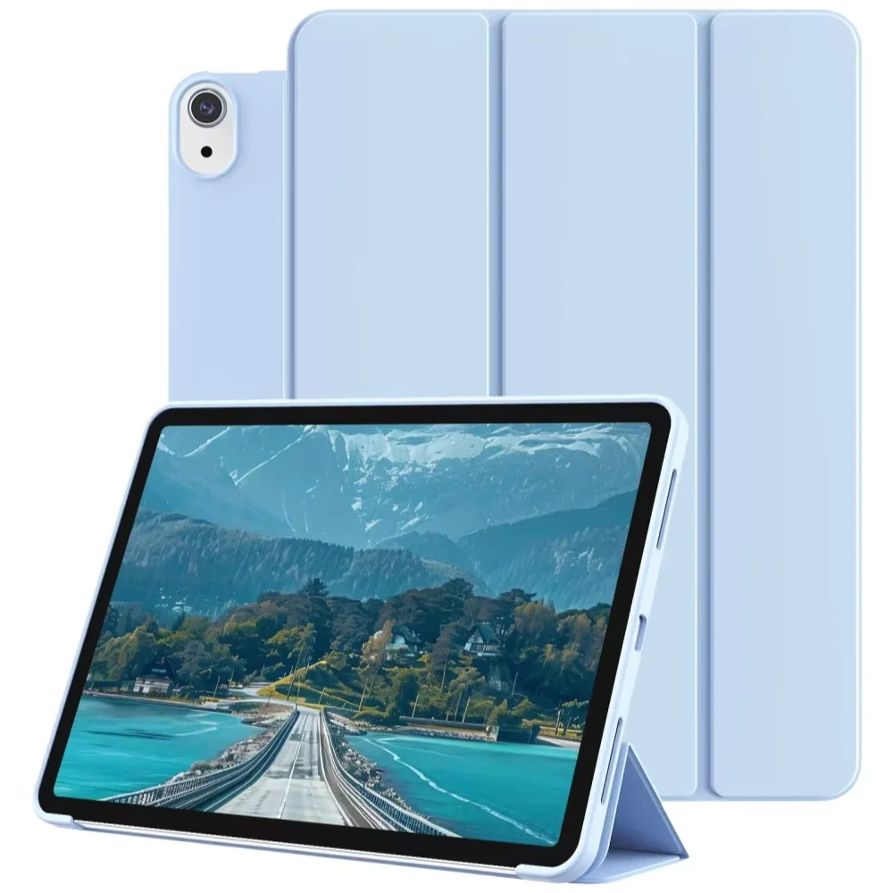 Premium PU Leather Flip Cover with Tri-fold Magnetic Stand