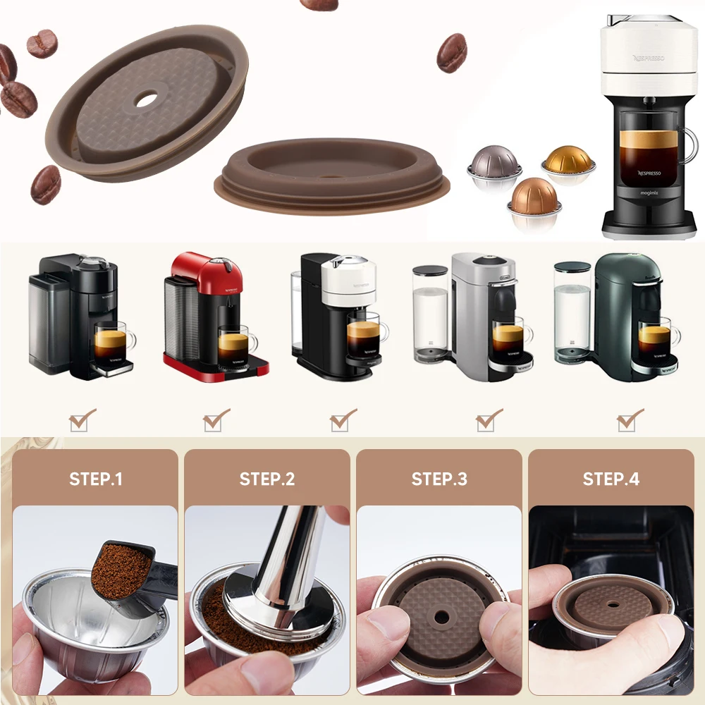 Coperchio Di Copertura In Silicone Riutilizzabile Per Capsule Nespresso Vertuoline Monouso Tappi Per Cialde Di Caffè Originali Per Vertuo Next Machine