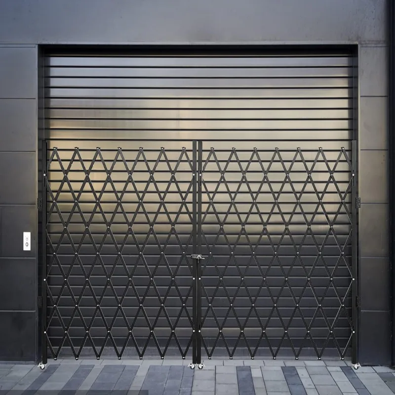 Bi-folding Security Gates Steel Folding Security Gates Flexible Extension Security Gates 360° Rolling Barricade Gates Keyed Gate 3