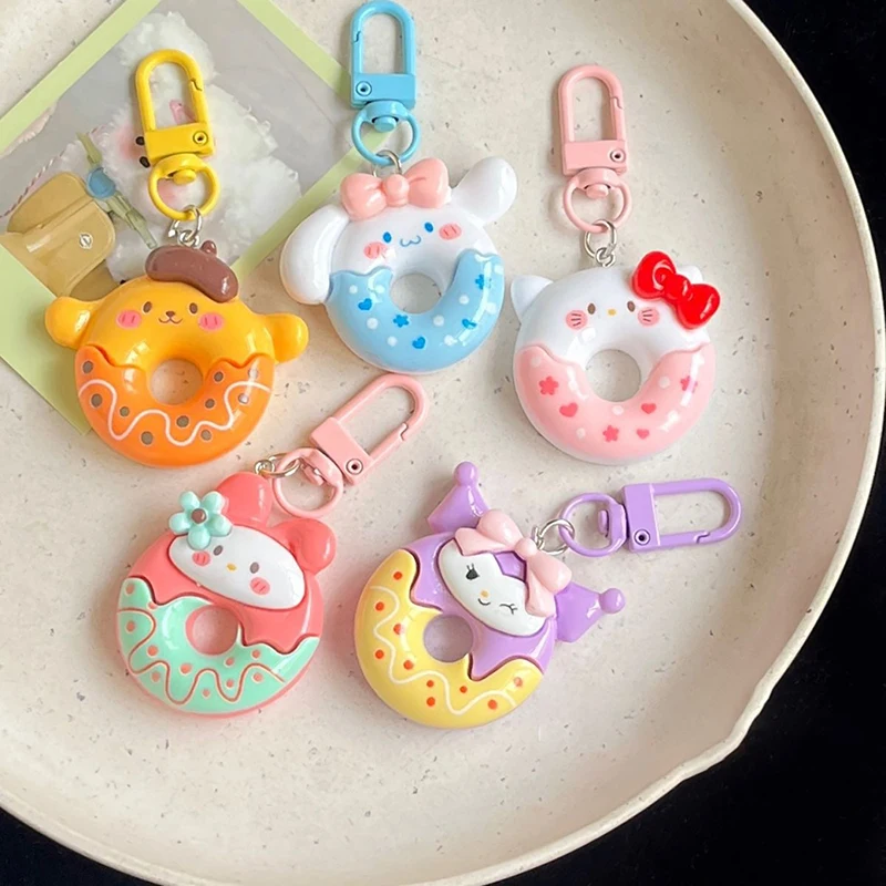 

Cute Resin Donut Anime Sanrios Keychains Backpack Pendants Accessries Decoration