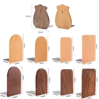 Book Ends Stand Holder Bookends Bookrack Shelf Nature Bamboo Desktop Organizer Office Home 1