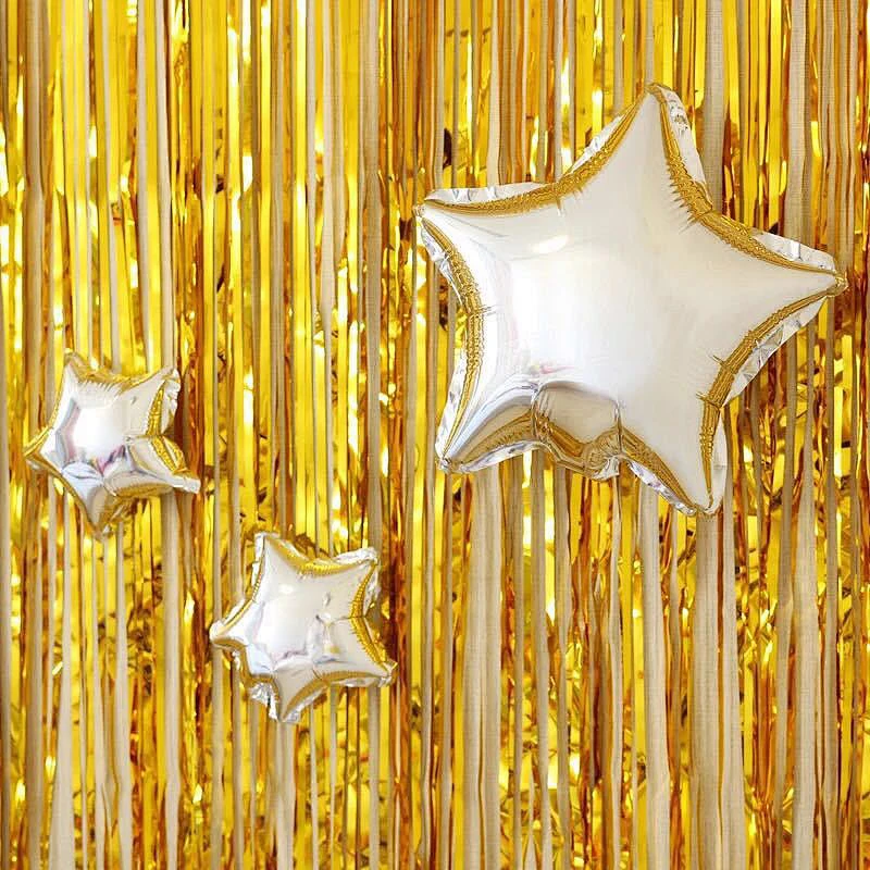 2M * 1M Party Hintergrund Metallic Folie Fringe Lametta Vorhang Erwachsene Kinder Geburtstag Party Hochzeit Decor Liefert baby Dusche – Detail 2