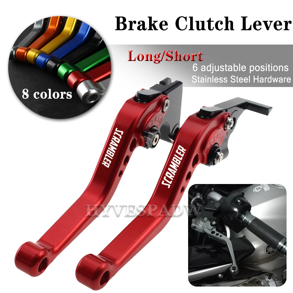 

For DUCATI Scrambler (all except Cafe Racer) 2015-2017 Motorcycle CNC Adjustable Handles Lever Long / Short Brake Clutch Levers