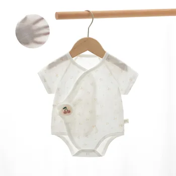 AINIGIELL ملابس أطفال صيفية جديدة لطيفة لحديثي الولادة بأكمام قصيرة بدلة مثلثة 100% قطن للرجال والنساء بدلة أطفال