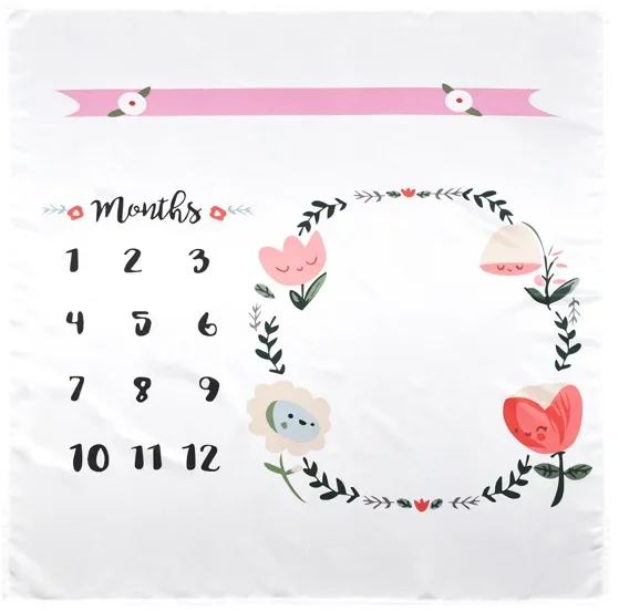 Newborn Baby Milestone Blankets Monthly Photography Blanket Infant Baby Milestone Blanket Photo Photography 4
