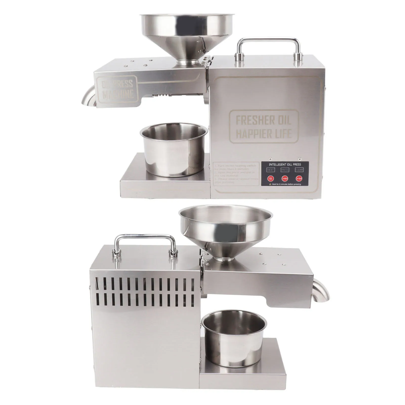 Oil Press Machine Stainless Steel Oil Press Extractor High Yield Heating Automatic Cold Hot for Coconut for Walnuts