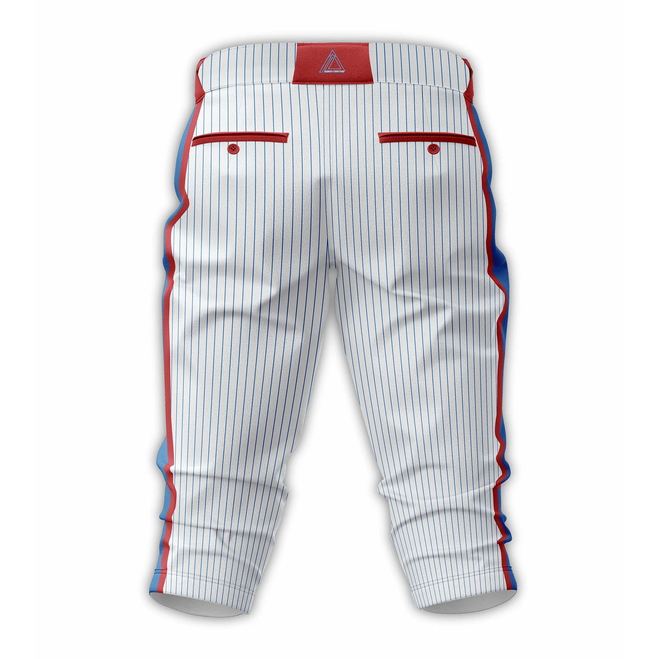 Striped Baseball Pants with Moisture Wicking Fabric and Zipper Fly for Professional Player