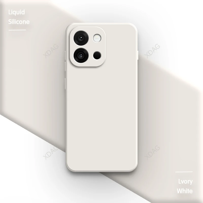 Classic Square Liquid Silicone Phone Case with High-Quality Camera Protection