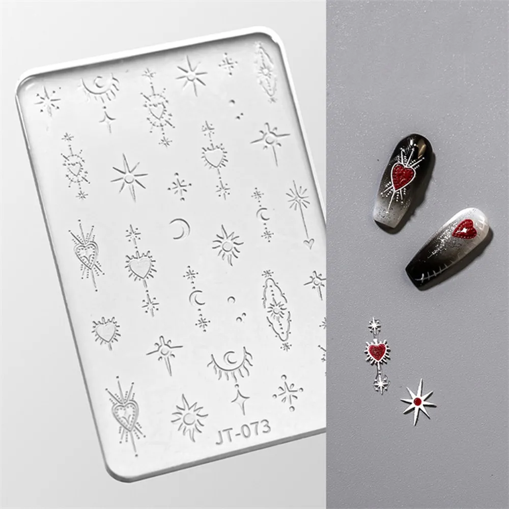3D 나비 리본 실리콘 조각 몰드 별 하트 리본 몰드 네일 아트 액세서리 DIY 리본 장식 템플릿 스텐실 매니큐어 도구