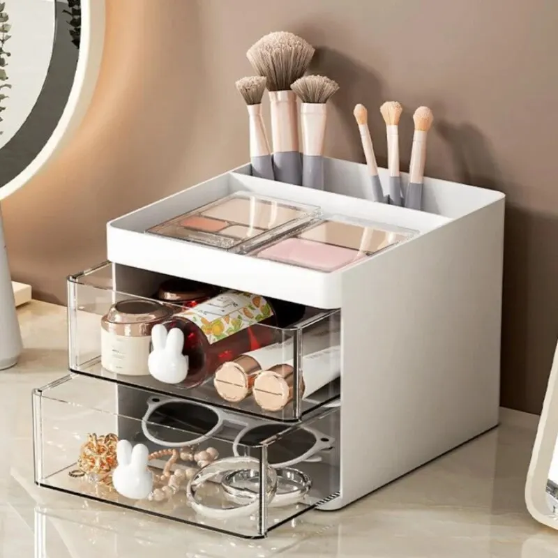 Small Desk Organizer With Drawer, Office Desktop Storage Box, Makeup Organizer, Business Card/Pen/Pencil/Mobile Phone/Stationery 6