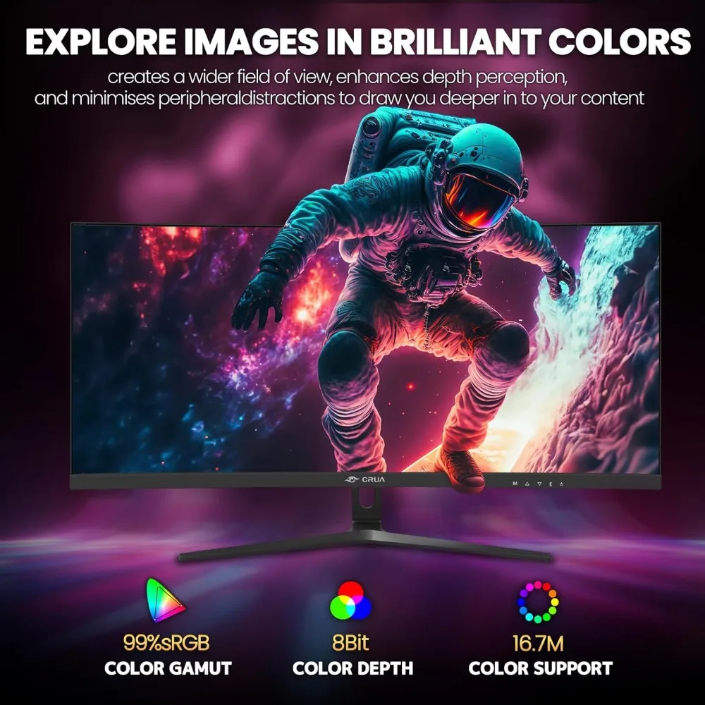 30" Curved Gaming Monitor, 144Hz/200Hz Ultrawide Computer Monitor, WFHD(2560 * 1080P) VA Screen,21:9,1500R,99% sRGB 5