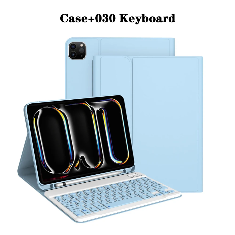 Enhanced Keyboard Case with Detachable Magnetic Cover and Integrated Pencil Holder