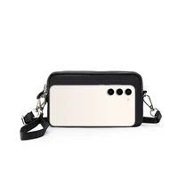 Fashion pure color three zipper large capacity women's shoulder bag portable popular zipper coin purse mobile phone wallet - Image 5