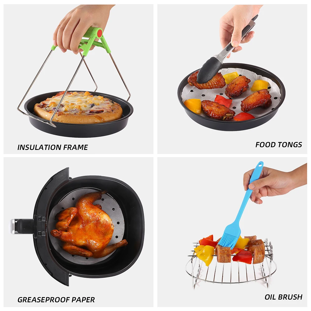 Square Air Fryer Accessories 9 Inch, For Cosori Ninja Phillips Tower Pot  Tefal Etc 5.6-7.5l Deep Basket Airfryer - Electric Deep Fryer Parts -  AliExpress