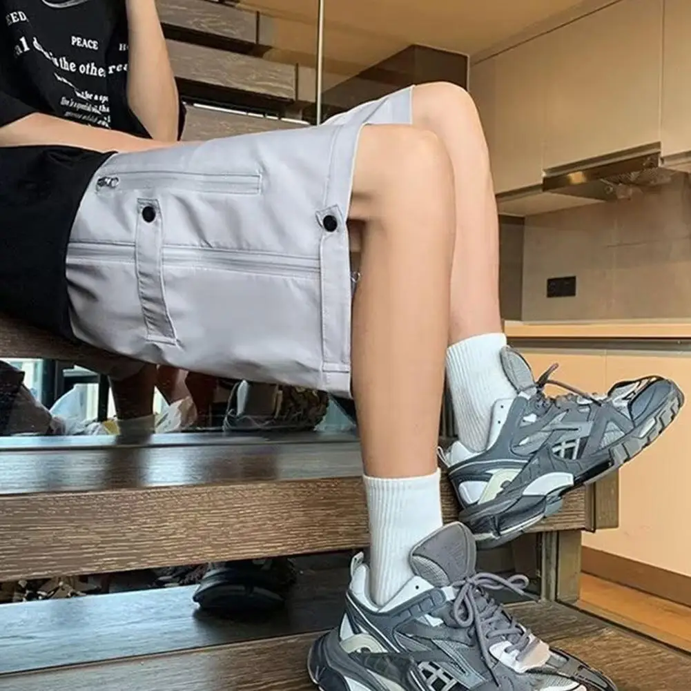 

Легкие дышащие мужские шорты, стильные летние мужские шорты с эластичным поясом и регулируемым шнурком, с боковыми вставками, повседневные