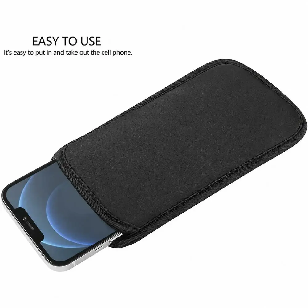 Durable Scratch-Resistant Neoprene Phone Pouch - Black