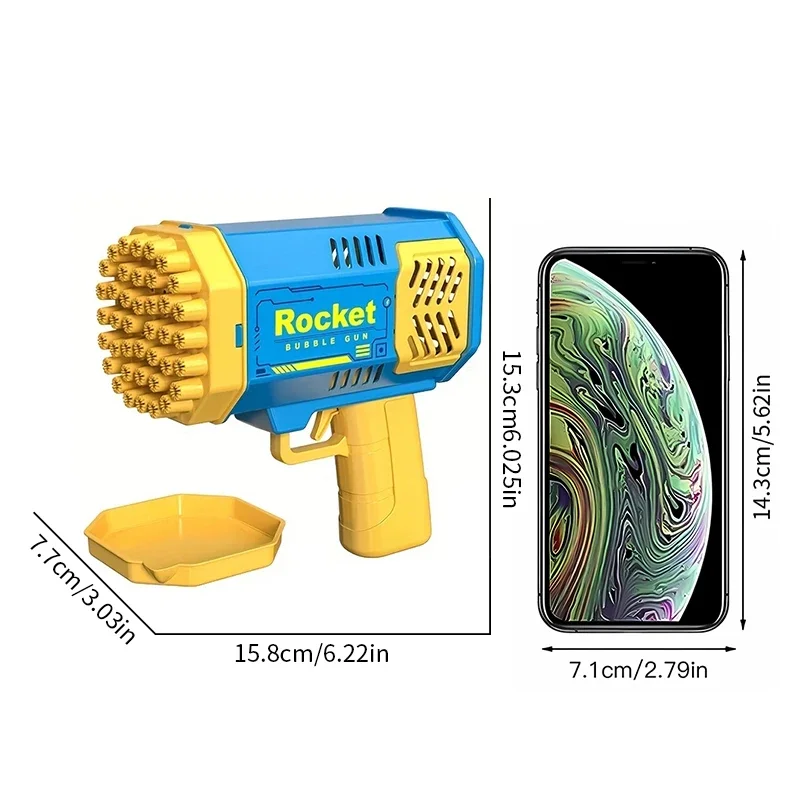 40 Hole Rocket Launcher Handheld Portable Electric Automatic Bubble Gun for Boys and Girls （Without Bubble Water） 2