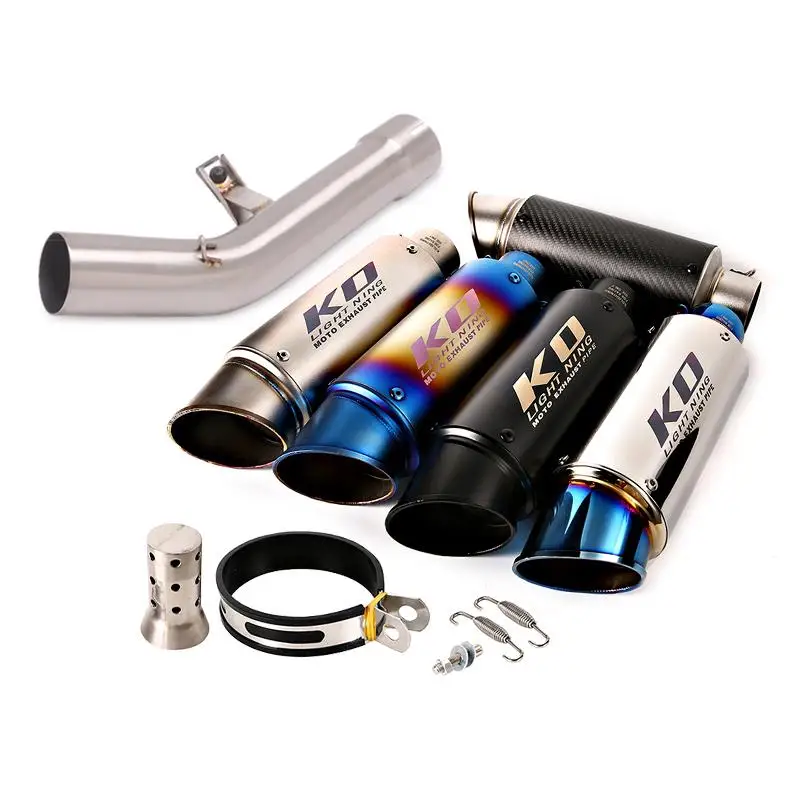 51MM Motorcycle Exhaust Pipe FOR SUZUKI GSF650 GSX650F 07-16 Escape Muffler Mid Link Pipe With DB Killer Slip On Stainless Steel