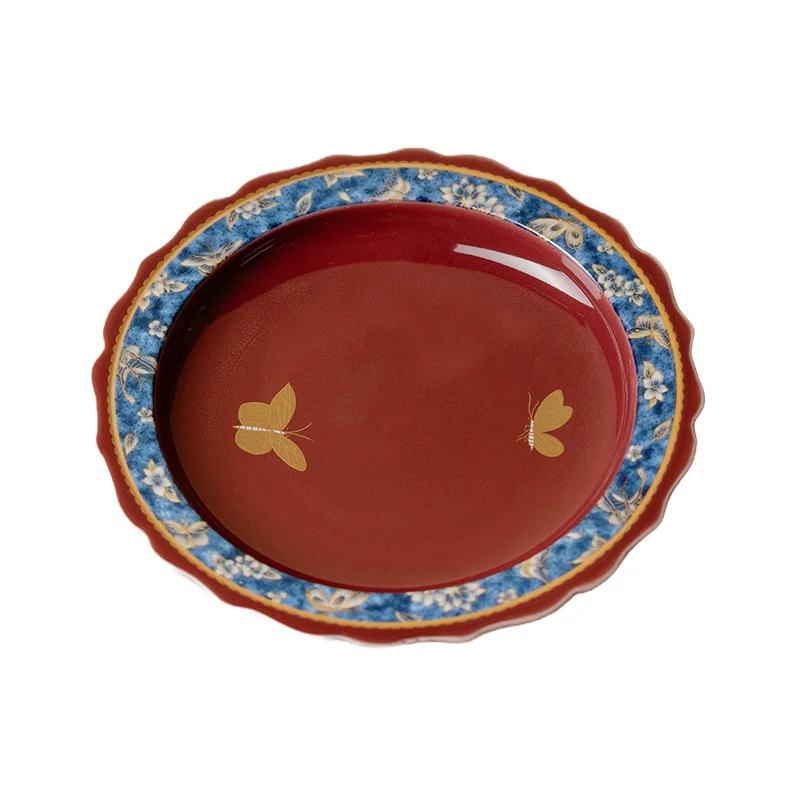 Red Butterfly Love Flower Pot Bearing Holder Coffee Cup Anti-scald Mat Dry Soaking Table Tea Tray Coasters Tea Items Ornaments