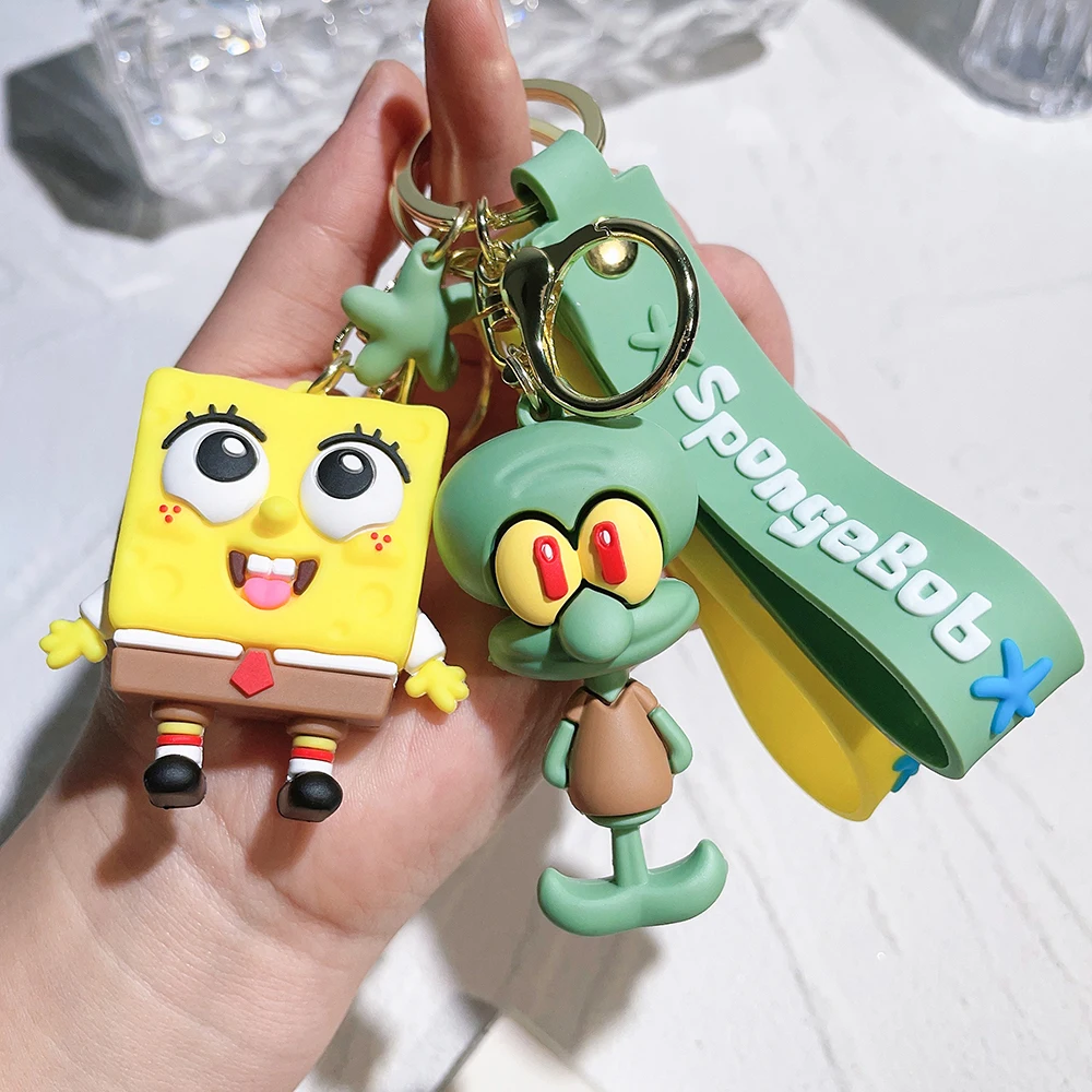 Kawaii Spongebob Squarepants Portachiavi Cute Patrick Star Squidward Tentacles Portachiavi Piccola Bambola Ciondolo Zaino Ornamenti Regali