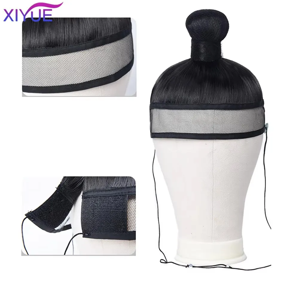 XIYUE 합성 코스프레 머리 장식 모자 블랙 Hanfu 남자 전사 코스프레 헤어 제품 명나라 고대 역사 닌자 헤어