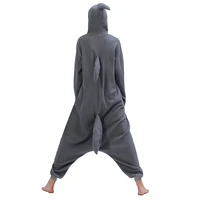 Winter Party Fleece Onesie Adult Fleece Gray Shark Kigurumi Unicorn Animal XXL Cartoon Suit Women Men Pajama Anime Whale Slipper - Image 3