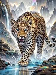 Leopard Animal Diamond Painting Kit - Ideal for Beginners & DIY Embroidery Enthusiasts (1469)