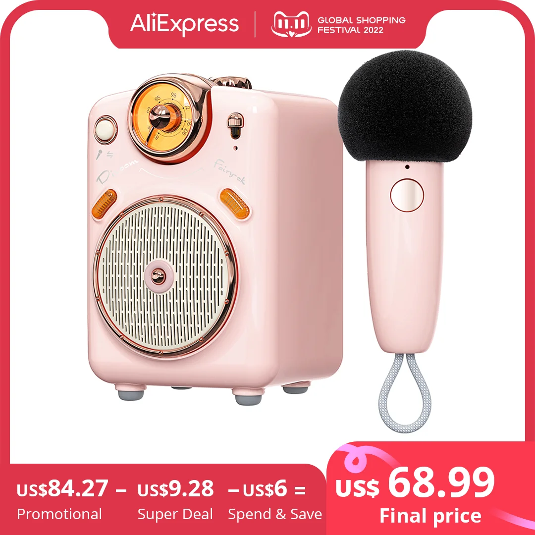 Divoom Fairy OK Portable Bluetooth Speaker with Microphone Karaoke Function with Voice Change, FM Radio, TF Card| | - AliExpress
