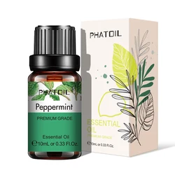 PHATOIL Aromatherapy Bliss: Essential Oil Collection - Lavender, Eucalyptus, Bergamot, Vanilla, Sandalwood, Tea Tree (10ml Each) - 10ml (Peppermint)