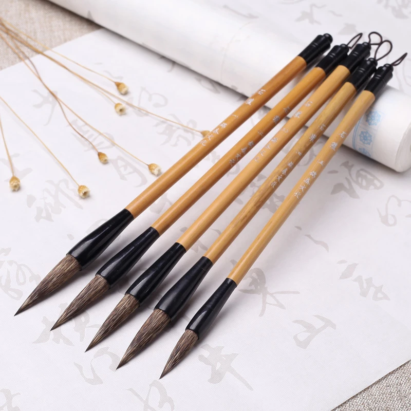 Stone Badger Hair Calligraphy Brushes Chinese Freehand Landscape Painting Official Script Regular Script Calligraphy Brush Pen