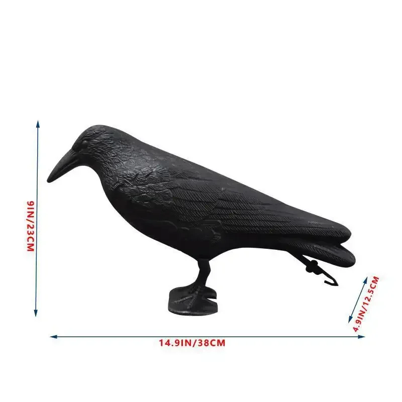Decoracion Jardin Exterior Simulation Black Crow Raven Bird Repellent Pest Control Pigeon Repellent Garden Decoration Outdoor - 6