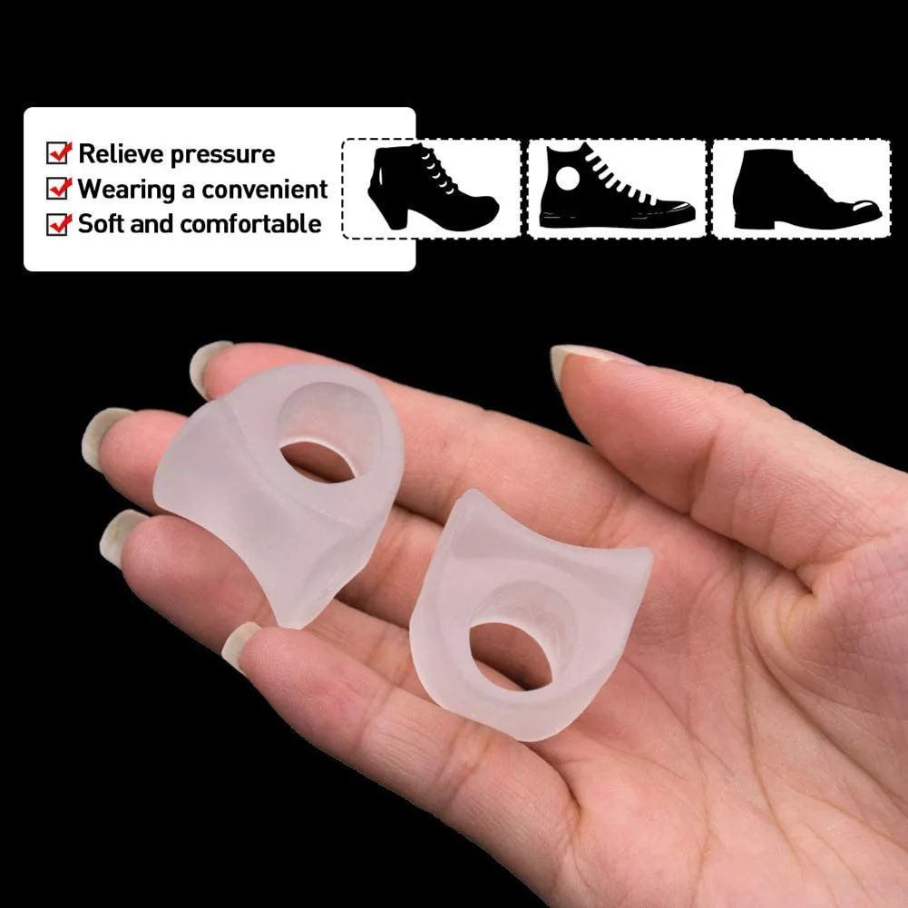 1pair Hallux Valgus Corrector Pads Painless Transparent Overlap Toe Correction Cushion Soft Comfortabl Reusable Foot Health Care