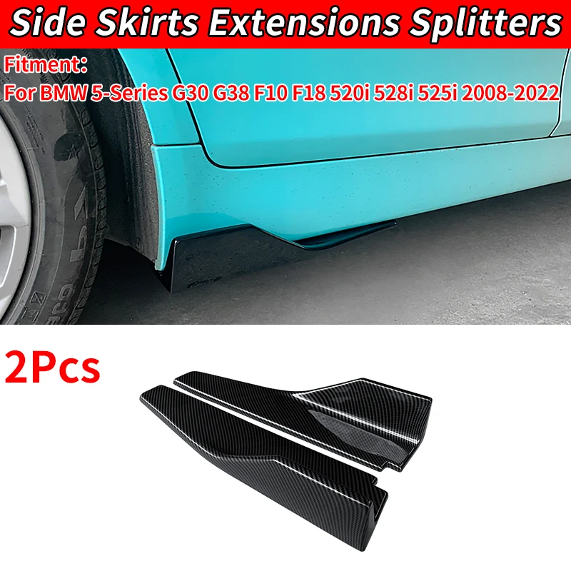 

For BMW 5 Series G30 G38 F10 F18 520i 528i 525i 2008-2022 47cm Side Skirt Extension Rear Bumper Canard Splitter Universal