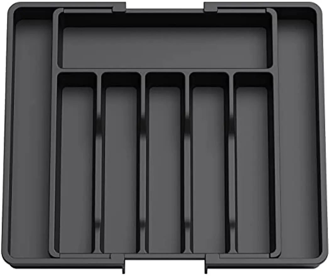 Silverware Organizer Lifewit Expandable Utensil Tray For Kitchen Adjustable Flatware and Cutlery Holder Black