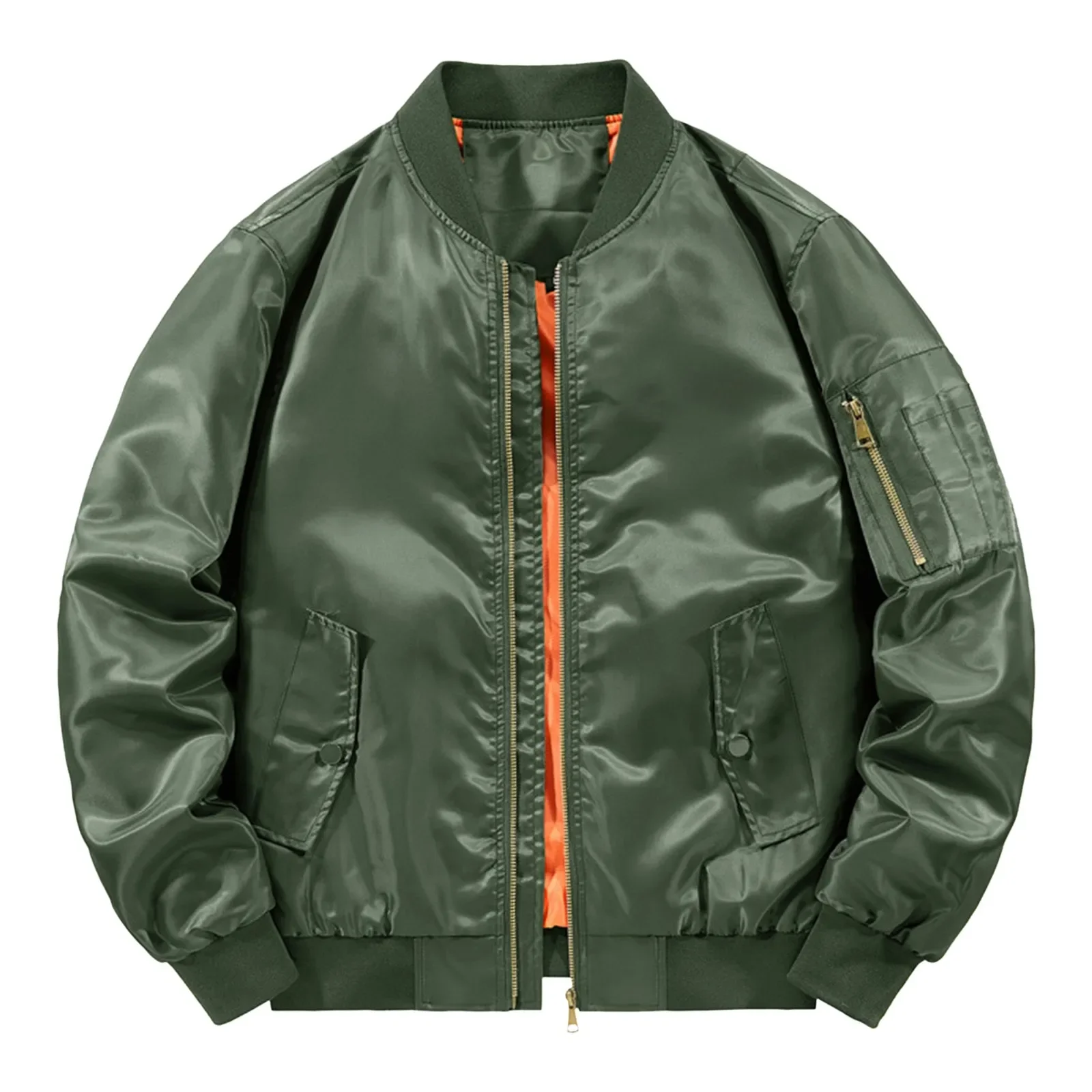 Mens Bomber Jacket  New Spring Autumn Male Baseball Jackets Pilot Men Outwear Army Green Coat Zipper Men'S Tactical Uniform - 3