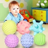 4/6Pcs Pool Toys Rubber Soft Ball Set Develop Baby Tactile Senses Toy Baby Touch Hand Training Massage Ball Rattle Activity Toy 5
