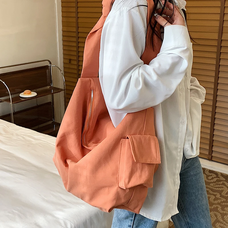 VeryMe For Women Canvas Large Capacity Bucket Bags Popular Simple Female Shopping Pack Casual Ladies Travel Handbags Bolsos Cubo