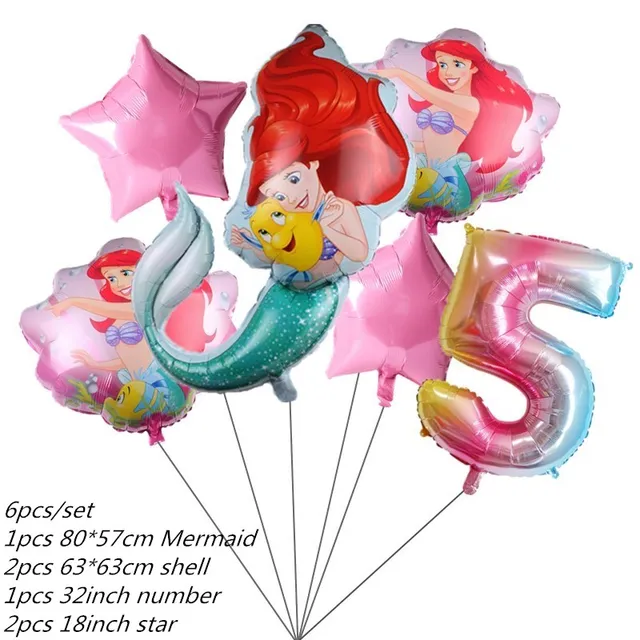 Set Stoviglie Per Feste A Tema Sirena - 61 Pezzi Per 20 Ospiti Con Tovaglia, Piatti E Bicchieri - Foto 9