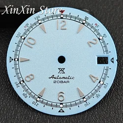 Matte Green Luminous Retro Watch Dial with Hands - 28.5mm (Sky Blue Dial)