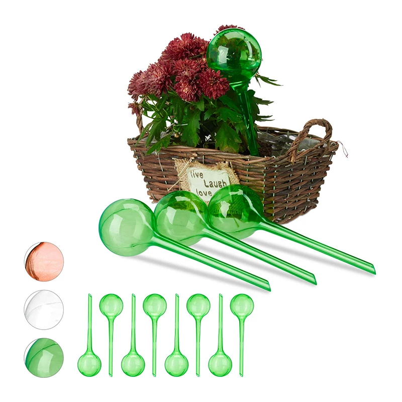 

12pcs Plastic Automatic Plant Self Watering Irrigation Balls Sitters Water Drippers Indoor Outdoor Garden Flowers Flowerpot Drip