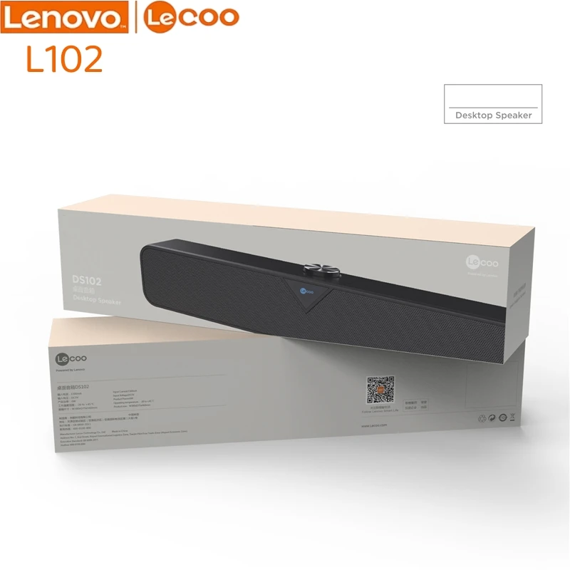 Original Lenovo Lecoo L102 TV Sound Bar 3.5mm Aux Desktop Stereo Speaker Wired Home Surround For PC Theater TV Music Loudspeaker computer loudspeaker soundbar speakers tv speakers speaker units