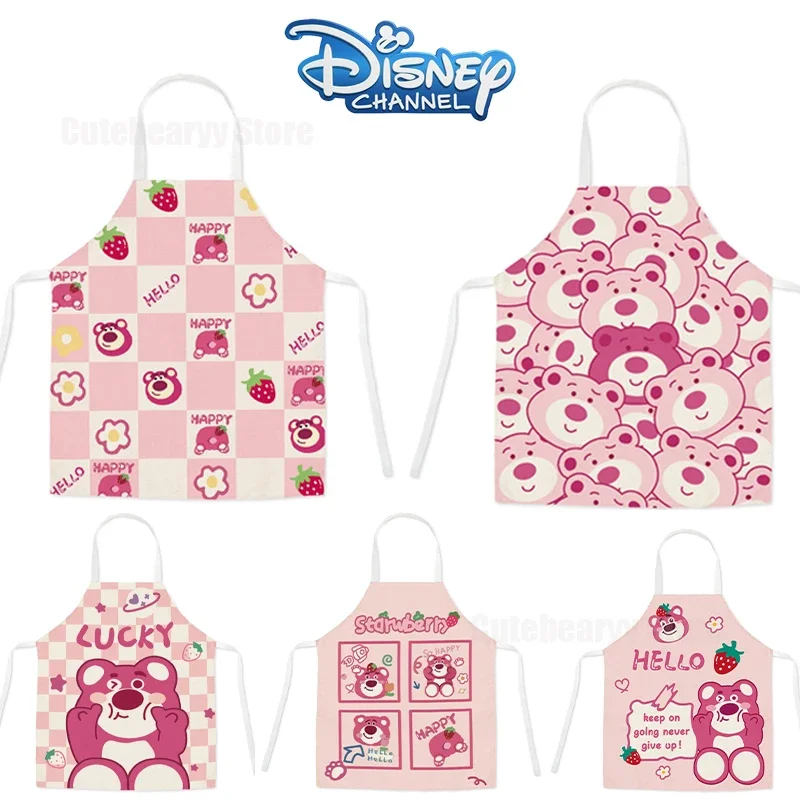 Disney Lotso Cartoon Apron Cartoon Pattern Waterproof Oilproof Waist Parent-child Kitchen Restaurant Sleeveless Halterneck Apron