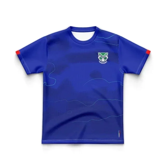 thumbnail image 1 of Camiseta de rugby de local/visitante/entrenamiento para niños de New Zealand Warriors 2024 - Talla para hombre: 16-26 (nombre y número impresos) Calidad superior, 1 of 5