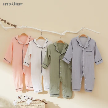 Pagliaccetti per neonati Indumenti da notte in mussola per bambini Vestiti per ragazza Pigiama per neonato Tutina per neonato Tuta a maniche lunghe Abbigliamento per bambini