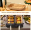 Air Fryer Paper for Dual Zone,100pz 22x14 cm,Disposable Non-stick Paper Air Fryer for Cecotec/Masterpro/Ninja AF300EU/AF400EU 3
