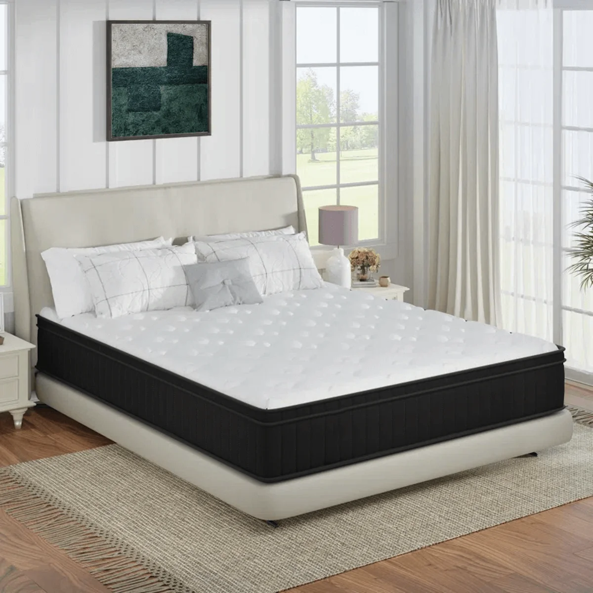 Queen Size Mattress Medium Firm Hybrid Mattress with Gel Memory Foam,CertiPUR-US Mattress in a Box, Pressure Relief 2